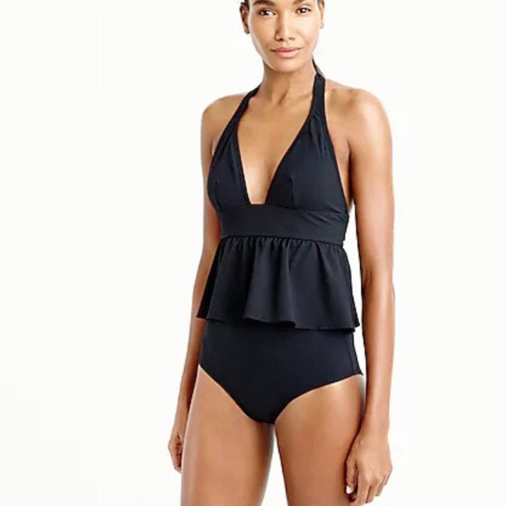 J. Crew Peplum Halter Swim Top